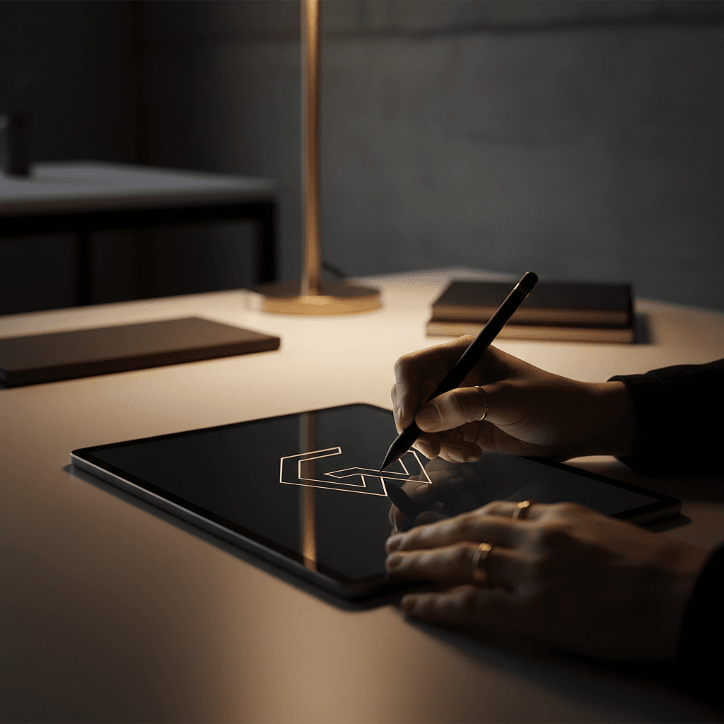 Designer working on brand identity