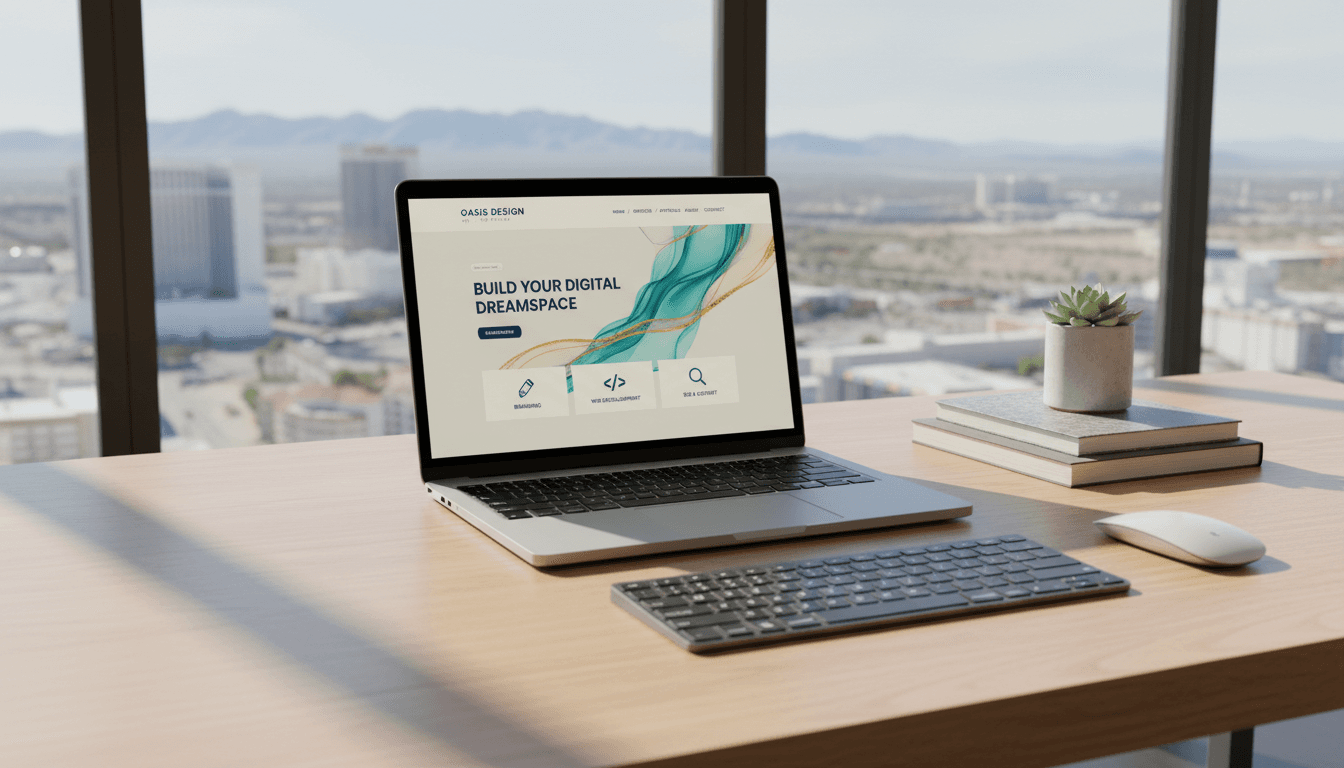 Website design displayed on laptop screen